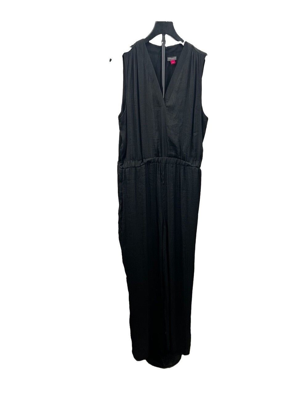 Vince Camuto Womans Black Jumpsuit Elastic Waist Wide Leg Size L